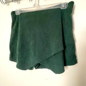 BLUE BLUSH Emerald Green Corduroy Textured Overlapped Skort -super soft & size M